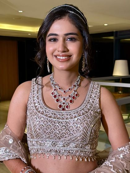 Another beautiful shot of Serena's sangeet glam, highlighting her radiant smile.