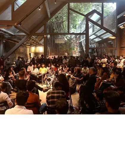 A packed house for an event at IF.BE. It is rewarding to see a space we designed become a vibrant hub for community gathering and cultural exchange.