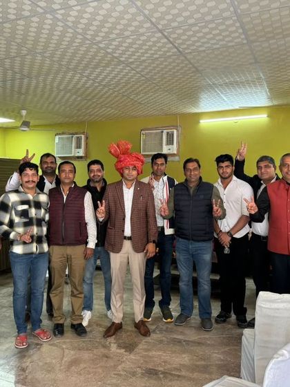 The young advocates of Nathupur village showing their support. I am committed to empowering the next generation of lawyers.