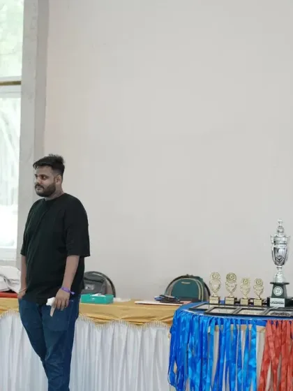 The trophies and medals are ready. A shot of the prize table before the winners are announced.