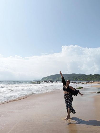 Hey, long time no sea? Nothing beats the feeling of being at the beach. This is my go-to beach look: a comfy bikini, printed pants, and a simple black shrug.