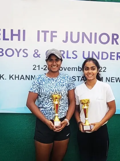 Niyati Kukreti and her partner as runners-up in the ITF Grade 4 tournament in Delhi. Performing well in high-grade ITF events on home soil is an important achievement.