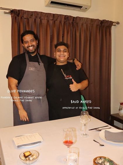 A proud moment with my apprentice. Passing on the craft of fine dining to the next generation of chefs is something I value deeply.