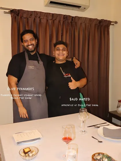 A proud moment with my apprentice. Passing on the craft of fine dining to the next generation of chefs is something I value deeply.