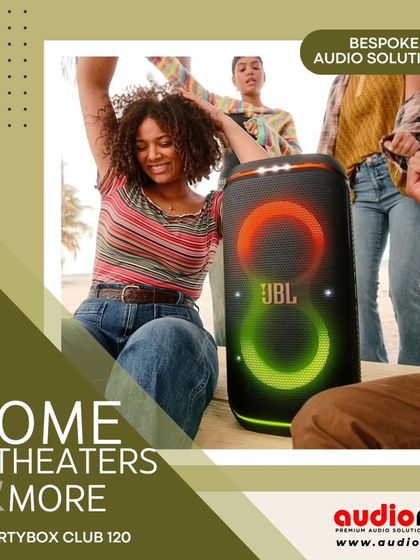 Another shot of the JBL Partybox Club 120, showcasing its vibrant, party-starting light effects. It's a portable speaker that brings both the sound and the atmosphere.