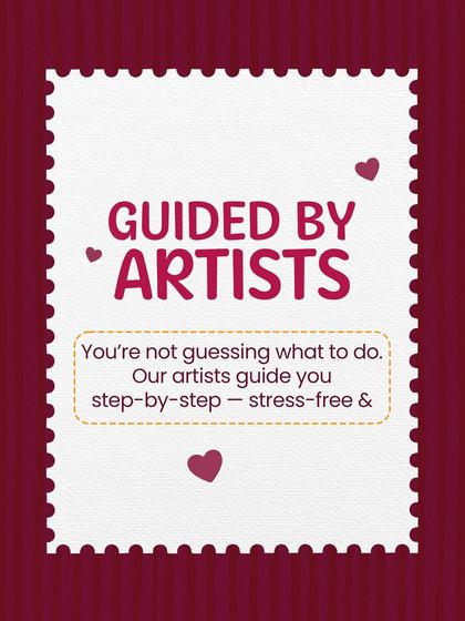 You're not left guessing what to do. As this graphic states, my experiences are "Guided by Artists" step-by-step, ensuring a stress-free and enjoyable process for everyone.