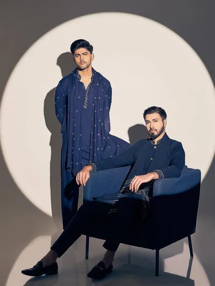 For this menswear campaign, I created a dramatic, kohl-rimmed eye to complement the brand's bold ethnic wear. This shows my range in men's grooming, moving beyond simple natural looks.