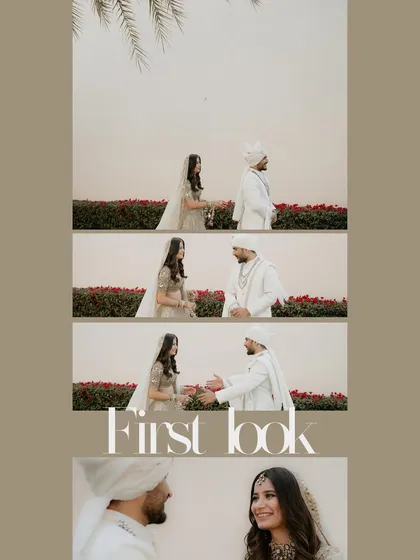 The 'First Look' is one of my favorite moments to capture. This series shows the anticipation and joy of Ishita and Yash seeing each other for the first time on their wedding day in Jodhpur.