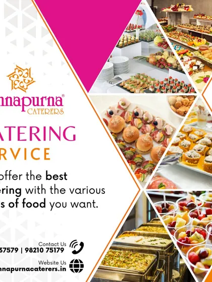 A graphic showcasing the variety of food we offer, from fresh fruit cups and salads to baked goods and hot dishes.