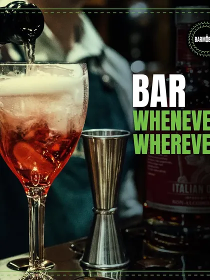 This image sums up my core service. A bartender preparing a drink next to the words "Bar Whenever Wherever" highlights the convenience of my all-inclusive mobile bartending service.