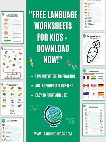 I believe in providing tools that help learning continue at home. That's why I offer a variety of free, printable worksheets with fun activities to help kids practice their French and Spanish vocabulary.