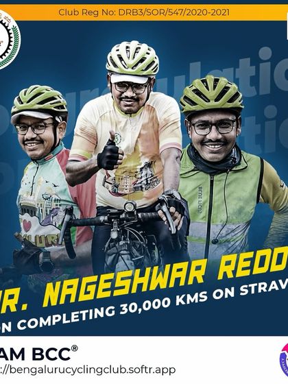 Congratulations to Nageshwar Reddy on completing 30,000 kms on Strava. Your journey is a testament to your hard work and passion.