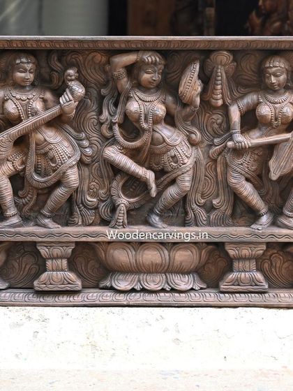 The central dancing figure from the Apsara panel, captured in her expressive pose. The skill of our artisans is evident in the realistic depiction of fabric, form, and motion.