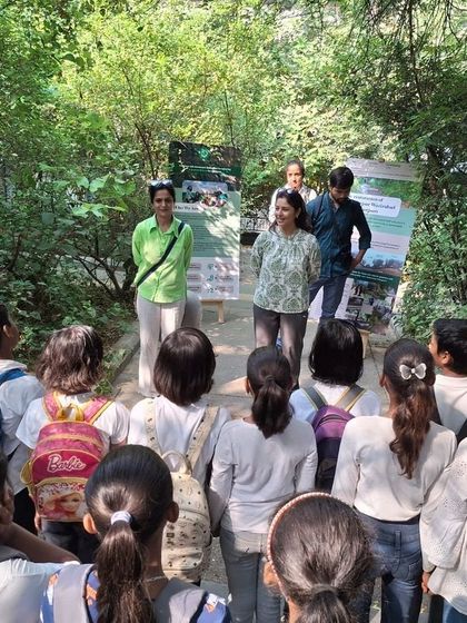 We welcomed 50 curious students from Free Paathshala to the Chakkarpur Wazirabad Bundh for an exploratory nature walk, sparking their imagination and creativity.