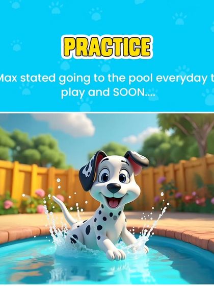 Practice makes perfect. Max started coming to the pool every day to play, and soon he was a confident swimmer.