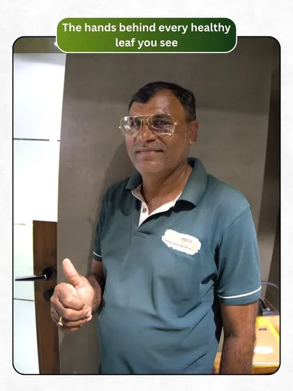 These are the hands behind every healthy leaf you see. A thumbs up from one of our valued team members.