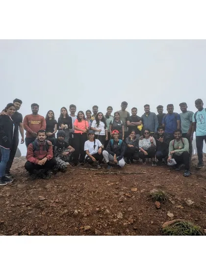 The group at the summit of Netravathi peak, celebrating their successful climb.