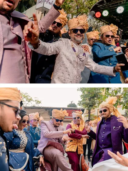 The energy of a Baraat is infectious. We get right in the middle of the action, capturing the vibrant dancing, the rhythm of the dhol, and the sheer excitement as the groom's procession makes its way.