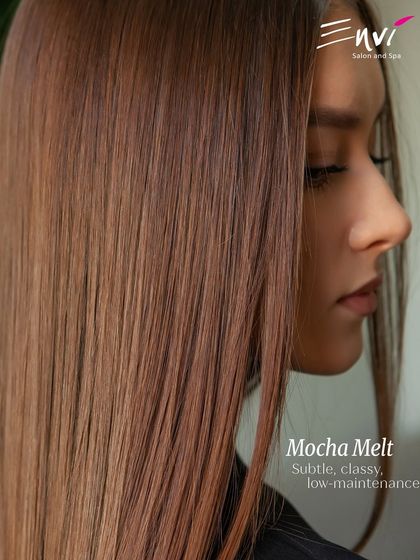 The subtle and classy Mocha Melt. This low-maintenance color provides a soft, blended effect that is effortlessly chic.