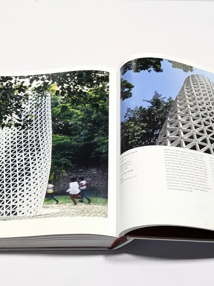 A look inside the Red Dot Design Yearbook, where the VERTO tower is profiled. The feature details its design process and its function as a solution for urban air pollution.