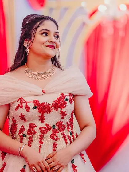 Further images showcasing my collection of modern gowns and lehengas. These photos provide different angles and details of each unique design, from romantic pre wedding shoots to elegant reception looks.