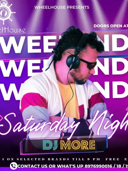 Advertising a weekend party at Wheelhouse. My gigs often come with special offers, making for an even better night out.