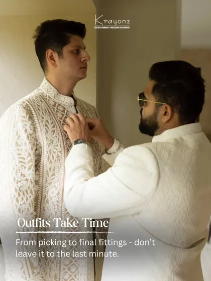 Outfits take time. Our planning tips emphasize the importance of not leaving your wedding shopping to the last minute.