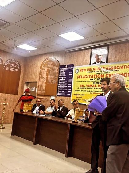 Moments from the felicitation ceremony organized by the New Delhi Bar Association at Patiala House Court, my first court of practice. It was a humbling experience to be recognized in the presence of senior judges and colleagues.