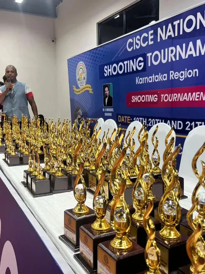 The culmination of every tournament is the awards ceremony, where I ensure every champion's achievement is celebrated. This is a glimpse of the CISCE National Shooting Tournament 2024 I hosted.