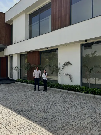 My co-founder and I at the House of Passages, a project where we focused on creating a seamless flow between indoor and outdoor spaces.