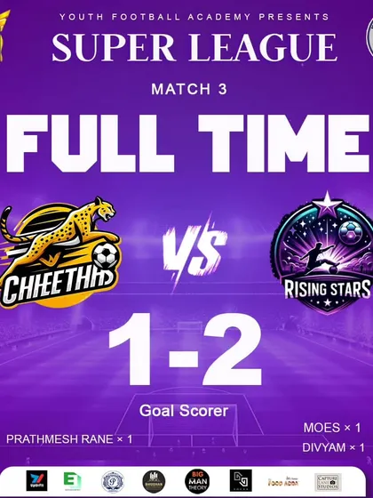 A 2-1 win for the Rising Stars in a close game.
