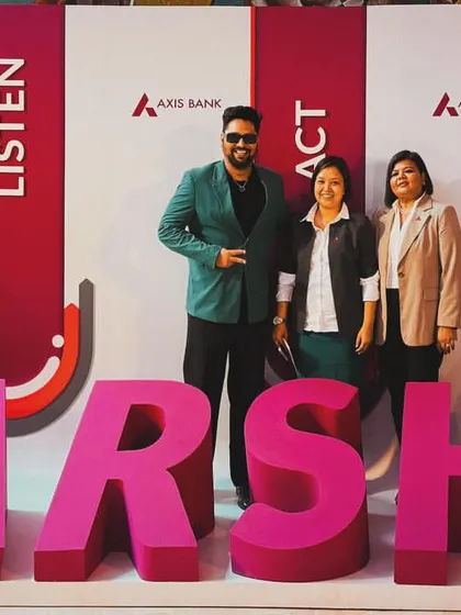 At the Axis Bank 'Sparsh 2.0' initiative. I created a sand art story about the importance of workplace values and customer delight, a theme that resonated deeply with the employees and leadership.