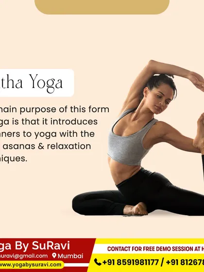 Hatha Yoga is perfect for beginners, as it introduces basic asanas and relaxation techniques. It's one of the five main styles we offer.