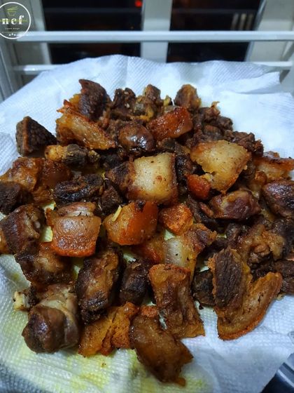 A simple bowl of perfectly fried pork. Sometimes, the simplest preparations are the most delicious.