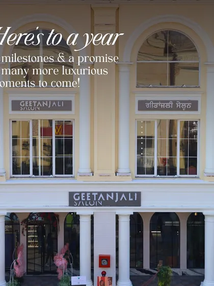 Celebrating one year of milestones at our flagship salon in Ludhiana. The grand European-style architecture makes it a landmark of luxury in the city.