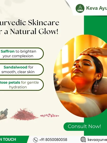 Achieve a natural glow with our specialized Ayurvedic skincare that uses powerful herbal ingredients. We use Saffron to brighten your complexion, Sandalwood for smooth and clear skin, and Rose Petals for gentle, effective hydration.