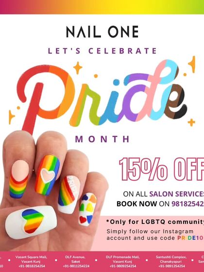 Celebrate love and equality with our Pride-themed nail art. This set features vibrant rainbow colors and heart designs, perfect for showing your support during Pride month and all year round.