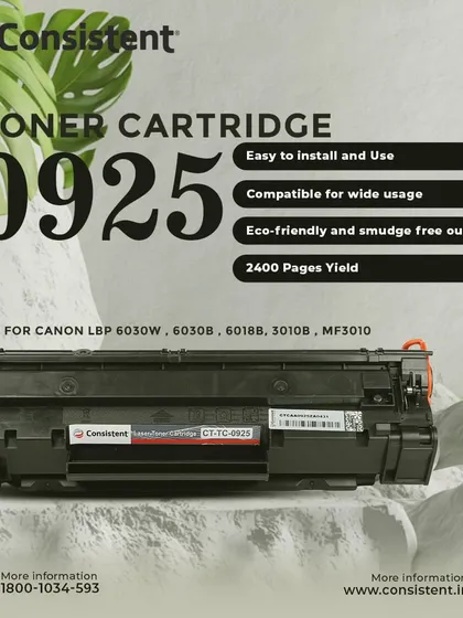 The 0925 toner cartridge is compatible with several Canon LBP models and offers a high yield of 2400 pages. It is easy to install and provides eco-friendly and smudge-free printing.