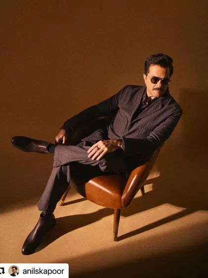 A full shot showing the relaxed yet sophisticated vibe of the entire look.
