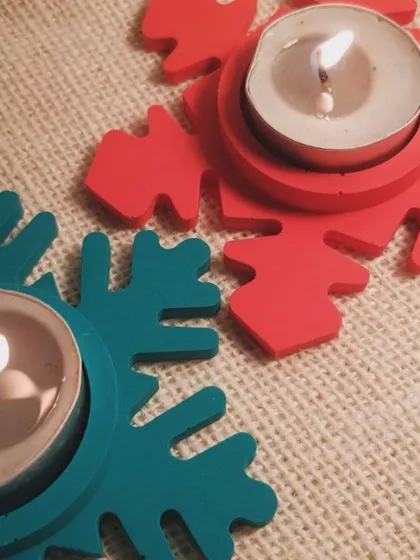 A close-up of the flame in our Snowflake T-light holders. It’s these small moments of light and warmth that we hope our decor brings into your home.