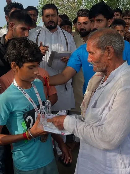 Distributing prizes to the winners of the Jaidpura Run. Even in small events, I ensure that every winner is recognized for their hard work.