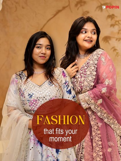 Fashion that fits your moment. This graphic highlights two friends in their perfectly chosen rental outfits.