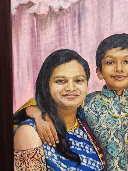 A close-up of the mother and son.