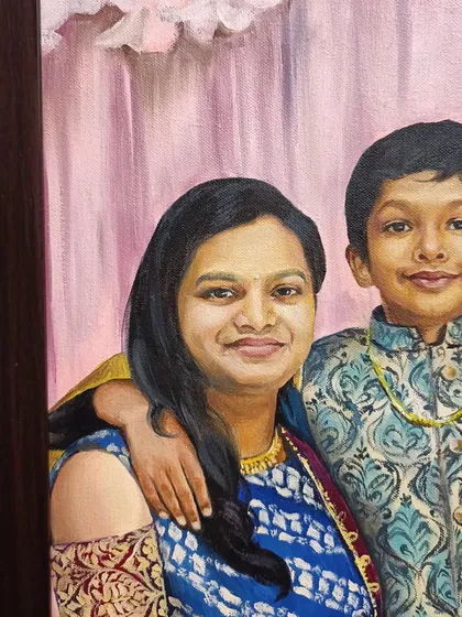 A close-up of the mother and son.