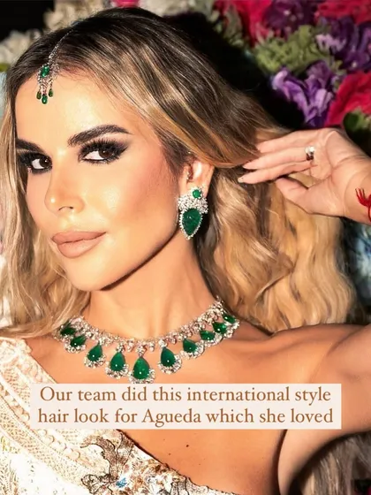Our team created this international-style hair look for celebrity Agueda, which she loved. Our students get to be part of these exciting projects.
