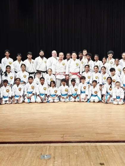 Our students attending a special seminar led by Hanshi Minoru Nakazato during the Okinawa Karate Festival.