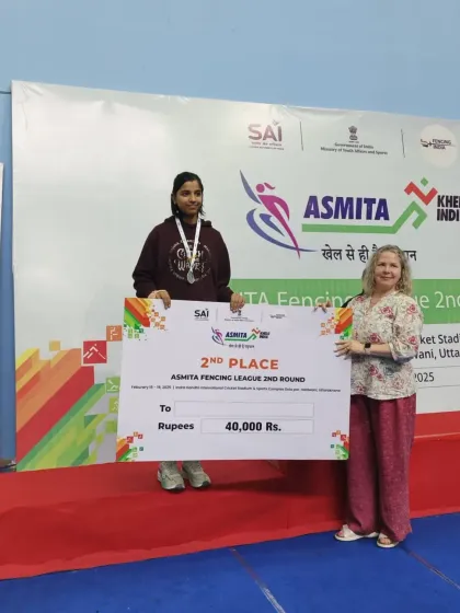 We are incredibly proud to see our fencer on the podium at the Asmita Fencing League, a Khelo India event. This second place finish is a testament to her elite skill and the high level competition we prepare for.