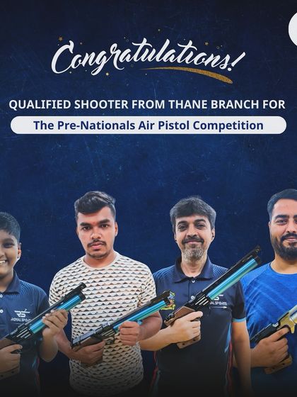 Congratulations to our skilled shooters from the Thane branch. These four individuals qualified for the Pre-Nationals Air Pistol Competition, showcasing their dedication and talent.