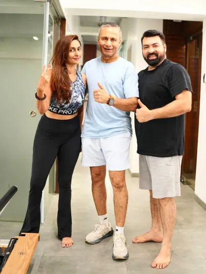Our founder Samir Purohit with a couple who trains with him. We are grateful they trust us with their fitness journey and are proud to be part of their story.