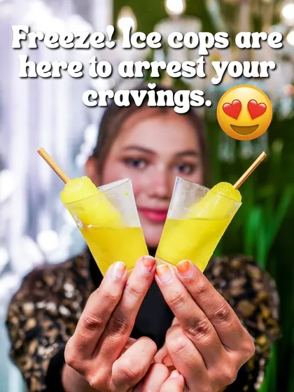 "Freeze! Ice cops are here to arrest your cravings." A fun take on our popular ice golas, a guaranteed hit at summer events.